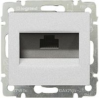 Розетка компьютерная без рамки Legrand Valena 1-м. RJ45 5e алюминий картинка